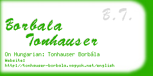 borbala tonhauser business card