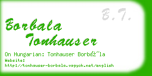 borbala tonhauser business card